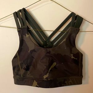 Lululemon Sports Bra Camo Army Green